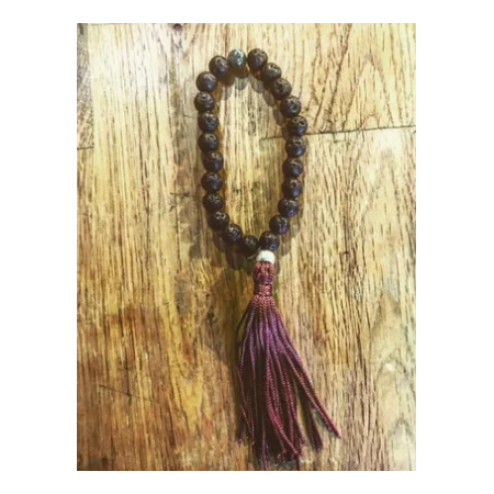 PULSERA PIEDRA LAVA NEGRA 27 CUENTAS