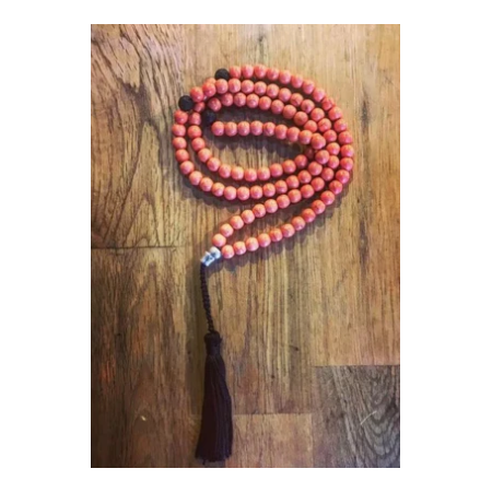 COLLAR HOWLITA NARANJA 108 CUENTAS