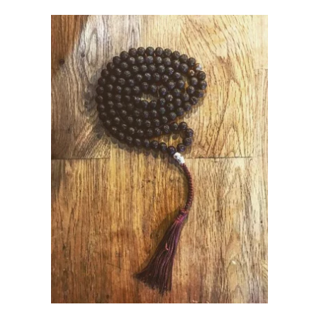 COLLAR PIEDRA LAVA NEGRA 108 CUENTAS